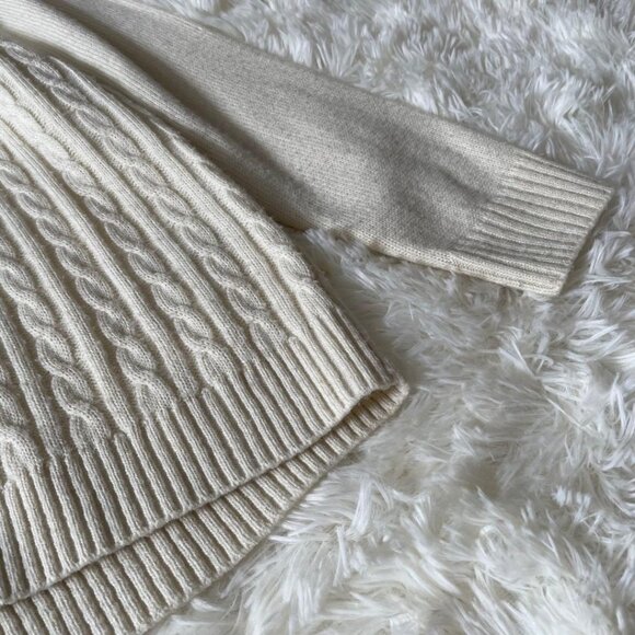 Hearket Cable Knit Sweater M Thin Ivory - Picture 5 of 8